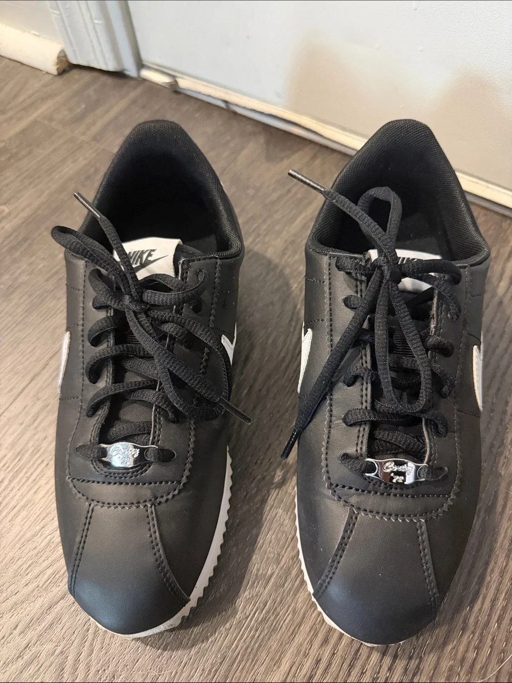 Nike Black & White Cortez-Style Low Top Sneakers